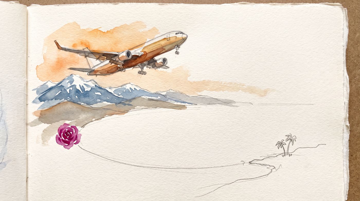 Referencia: la página de sketchbook del viaje